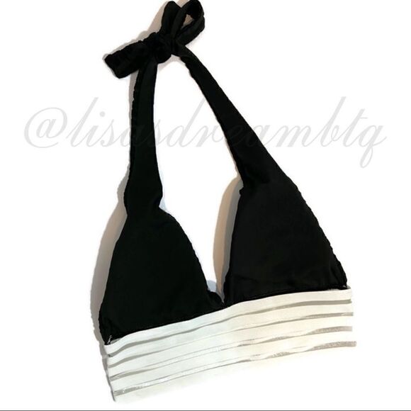 Black Honeycomb Pattern Halter Sports Bra Top - Picture 7 of 7